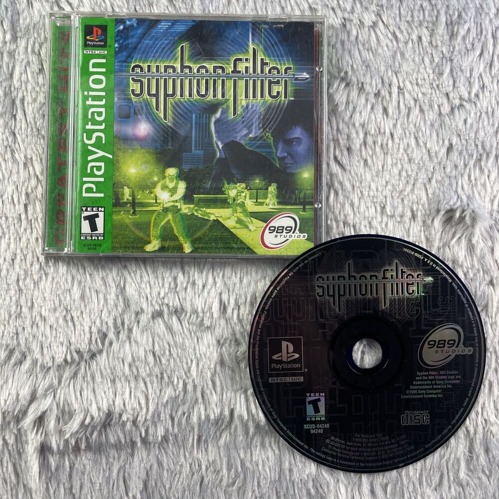 Syphon Filter (Sony PlayStation 1, 1999) PS1 Greatest Hits Disc Case Manual